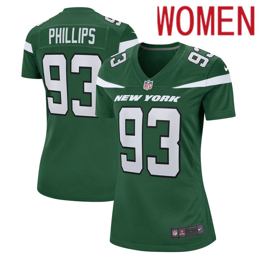 Women New York Jets #93 Kyle Phillips Nike Gotham Green Game Player NFL Jersey->women nfl jersey->Women Jersey